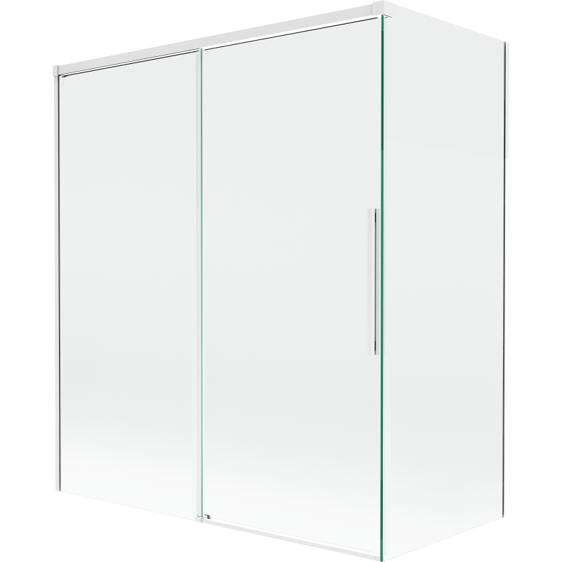 Mexen Rox parawan nawannowy 2-skrzydłowy rozsuwany 140 + 70 x 150 cm, transparent, biały - 8C9-140-070-20-00