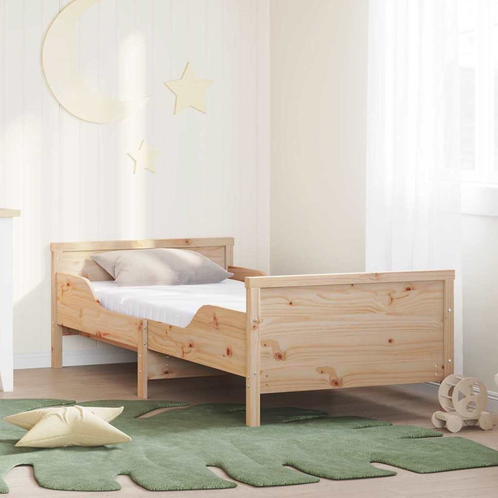 vidaXL vidaXL Ramka łóżka z materacem Brązowy 80 x 200 cm Lite drewno sosnowe