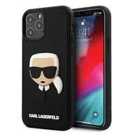 Etui i futerały do telefonów - Karl Lagerfeld KLHCP12MKH3DBK iPhone 12 /12 Pro 6,1" czarny/black hardcase 3D Rubber Karl s Head - miniaturka - grafika 1
