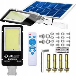 LATARNIA OGRODOWA LAMPA SOLARNA NA SŁUP MOCNA 2800W PANEL ULICZNA - Lampy ogrodowe - miniaturka - grafika 1