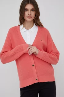 Swetry damskie - Tommy Hilfiger kardigan bawełniany damski kolor pomarańczowy - grafika 1