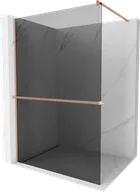 Ścianki i drzwi prysznicowe - Mexen Kioto+ ścianka prysznicowa z półką Walk-in 110 x 200 cm, grafit, miedź szczotkowana - 800-110-121-65-40 - miniaturka - grafika 1