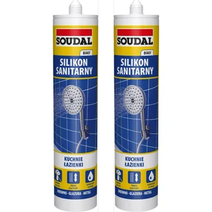 Soudal Silikon Sanitarny Biały DUO-PACK 560 ml - Silikony Soudal Silikon Sanitarny Biały DUO-PACK 560 ml - Silikony - miniaturka - grafika 1
