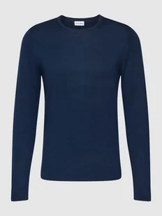 Sweter z dzianiny z prążkowanymi wykończeniami - Swetry męskie - miniaturka - grafika 1