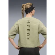 Koszulki sportowe damskie - Damska skrócona koszulka PUMA x HYROX Lifestyle PUMA Lux Army Green - miniaturka - grafika 1