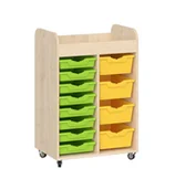Meble do szkół i przedszkoli - Mobilny regał z pojemnikami Primo 232 - miniaturka - grafika 1