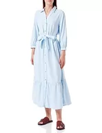 Sukienki - Mavi Sukienka damska w paski, jasnoniebieski, biały, S - miniaturka - grafika 1