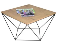 Ławy i stoliki kawowe - Industrialny Stolik Kawowy Dąb Lancelot + Czarny T3-D96 - miniaturka - grafika 1