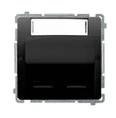 Inne akcesoria elektryczne - Kontakt Simon Pokrywa gniazd teleinformatycznych na Keystone BASIC czarny mat - miniaturka - grafika 1