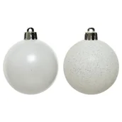 Bombki - Bombki plastikowe białe gotowy zestaw 6cm na choinkę 10sztuk - miniaturka - grafika 1