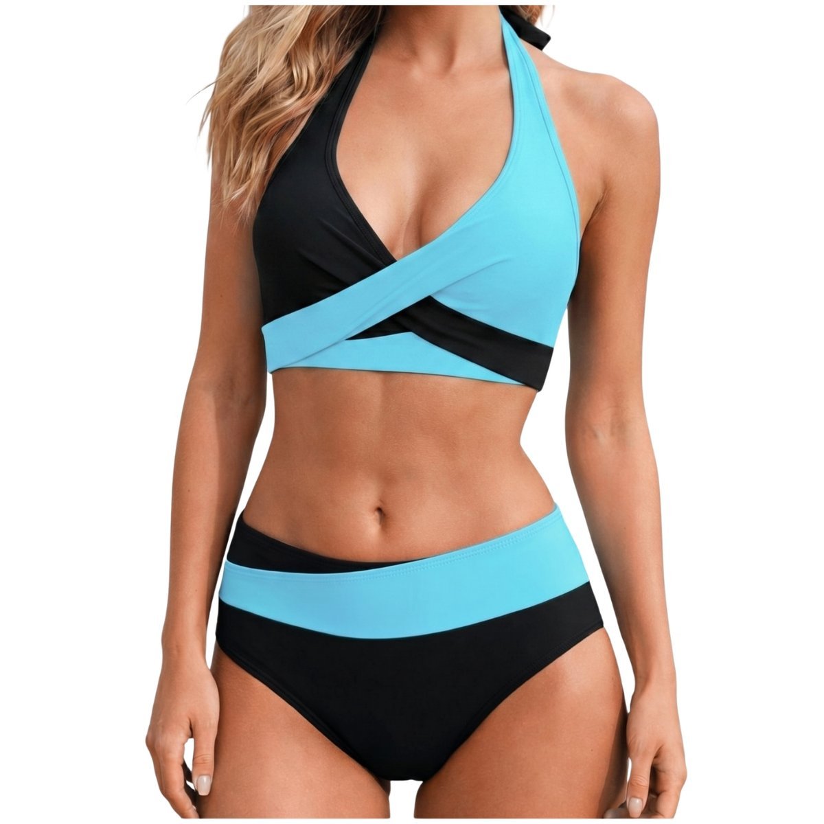 STRÓJ KĄPIELOWY DWUCZĘŚCIOWY WYSZCZUPLAJĄCY KOSTIUM DAMSKI BIKINI PUSH UP XXL