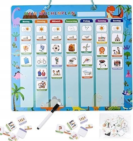 Planer kalendarz tygodniowy magnetyczny Tablica magnetyczna Montessori