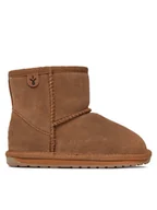 Buty dla dziewczynek - EMU Australia Śniegowce Wallaby Mini K10103 Brązowy - miniaturka - grafika 1