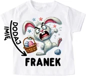 Koszulki dla dziewczynek - Śmieszna Koszulka z królikiem oraz imieniem na Wielkanoc - miniaturka - grafika 1