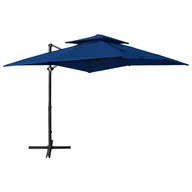 Parasole ogrodowe - vidaXL Parasol wiszący z podwójną czaszą, 250x250 cm, lazurowy vidaXL - miniaturka - grafika 1