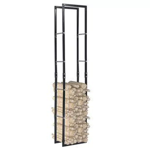 Vidaxl vidaXL Stojak na drewno opałowe, czarny, 40 x 25 x 200 cm, vidaXL - Akcesoria kominkowe - miniaturka - grafika 1