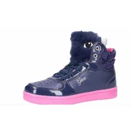Buty dla dziewczynek - GEOX Trampki dziecięce Geox DJROCK granatowo-różowy ocieplany zamek 33 - miniaturka - grafika 1
