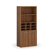 Regały biurowe - Regał sortujący PRIMO WOOD, 1781 x 800 x 420 mm, 9 przegród, orzech - miniaturka - grafika 1