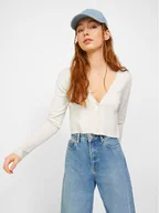 Swetry damskie - JJXX Kardigan Sabel 12224471 Biały Regular Fit - miniaturka - grafika 1