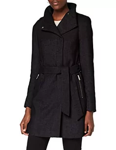 VERO MODA Płaszcz damski VMTWODOPE BELT 3/4 WOOL KURTKA GA NOOS, ciemnoszary melanż, XXL - Płaszcze damskie - miniaturka - grafika 1