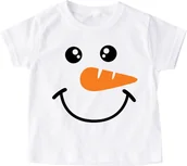Koszulki dla dziewczynek - Koszulka NA MIKOŁAJKI bałwanek twarz5 - miniaturka - grafika 1