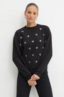 Bluzy damskie - Karl Lagerfeld bluza damska kolor czarny z aplikacją 246W1800 - miniaturka - grafika 1