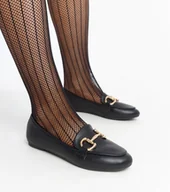 Mokasyny damskie - Czarne mokasyny z klamerką Tanja -39 - miniaturka - grafika 1