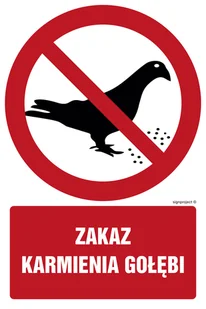 GC078 ZAKAZ KARMIENIA GOŁĘBI, PN - PŁYTA PCV 1MM; (200X300MM) - Tablice BHP - miniaturka - grafika 1