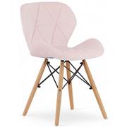 Krzesła - Różowe krzesło welurowe pikowane do stołu - Zeno 4X - miniaturka - grafika 1