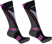 Skarpety termoaktywne - Brubeck BSN002/W Skarpety damskie Snow Force Light szary/różowy M/39-41 - miniaturka - grafika 1