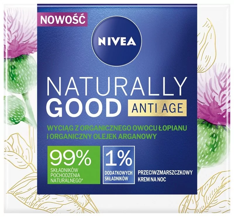 Nivea Naturally Good Organic Burdock Extract & Argan Oil krem na noc 50 ml dla kobiet