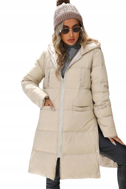 SHEIN KURTKA DAMSKA BEŻOWA Z KAPTUREM 40/42 ŁŁA