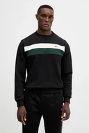 Bluzy męskie - Lacoste bluza bawełniana męska kolor czarny gładka SH5498 - miniaturka - grafika 1