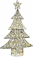 Ozdoby bożonarodzeniowe - vidaXL Choinka z 120 diodami LED Ciepła biel 120 cm rattan - miniaturka - grafika 1