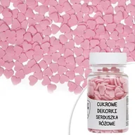 Dodatki do ciast w proszku - Posypka cukrowa SERDUSZKA RÓŻOWE 8 mm Sweet Decor, 30 g - miniaturka - grafika 1
