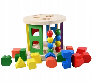 Sorter Drewniana Układanka Edukacyjna Kształty Kolory - Sortery dla dzieci - miniaturka - grafika 1