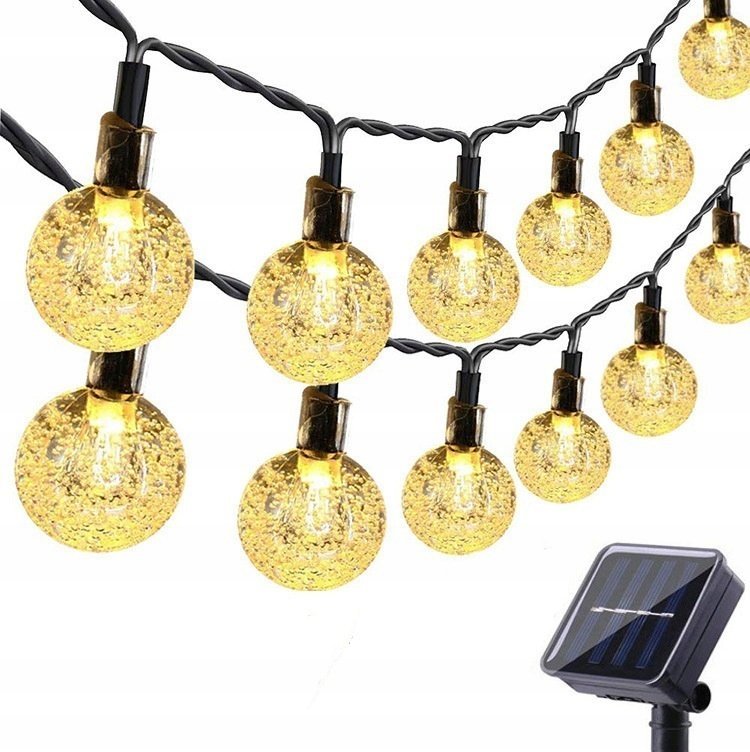 GIRLANDA SOLARNA OGRODOWA 50 LED 12 METRÓW LAMPKI SOLARNE NA BALKON IP44