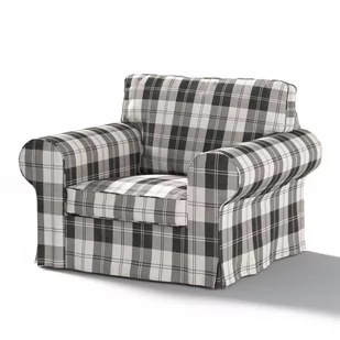 Dekoria Pokrowiec na fotel Ektorp krata czarno-biała 103 x 82 x 73 cm Edinburgh 612-115-74 - Pokrowce na meble - miniaturka - grafika 1