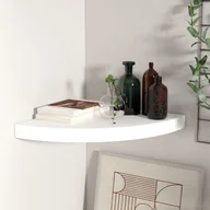 Półki do salonu - vidaXL vidaXL Narożna półka ścienna, biała, 35x35x3,8 cm, MDF - miniaturka - grafika 1