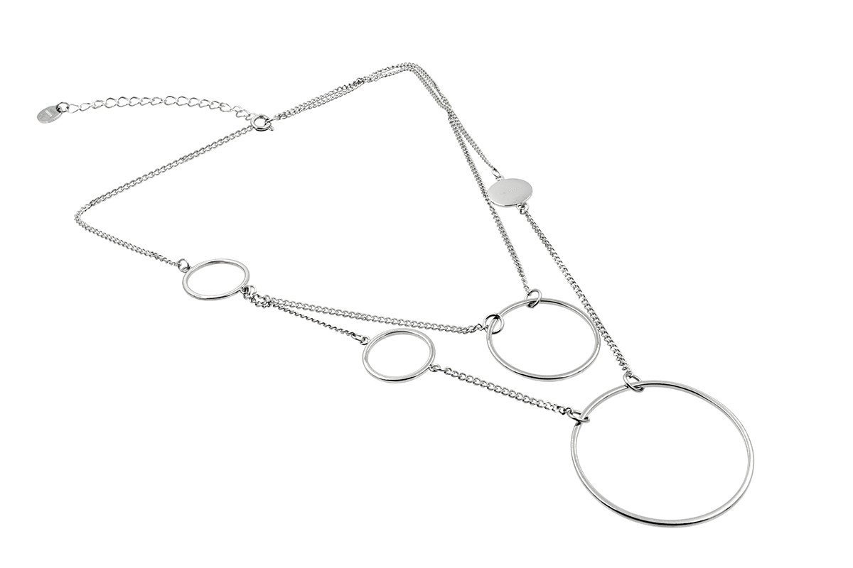 Delikatny, podwójny naszyjnik koło ze stali szlachetnej
