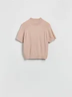 Swetry damskie - Reserved - Gładki sweter - beżowy - miniaturka - grafika 1