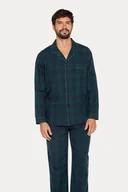 Piżamy męskie - Flanelowa piżama męska FRANCISCO M Zielony - miniaturka - grafika 1