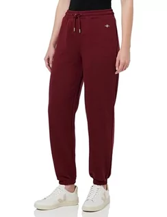 Spodnie damskie - GANT Rel Shield damskie spodnie dresowe, Plumped Red, XS - grafika 1