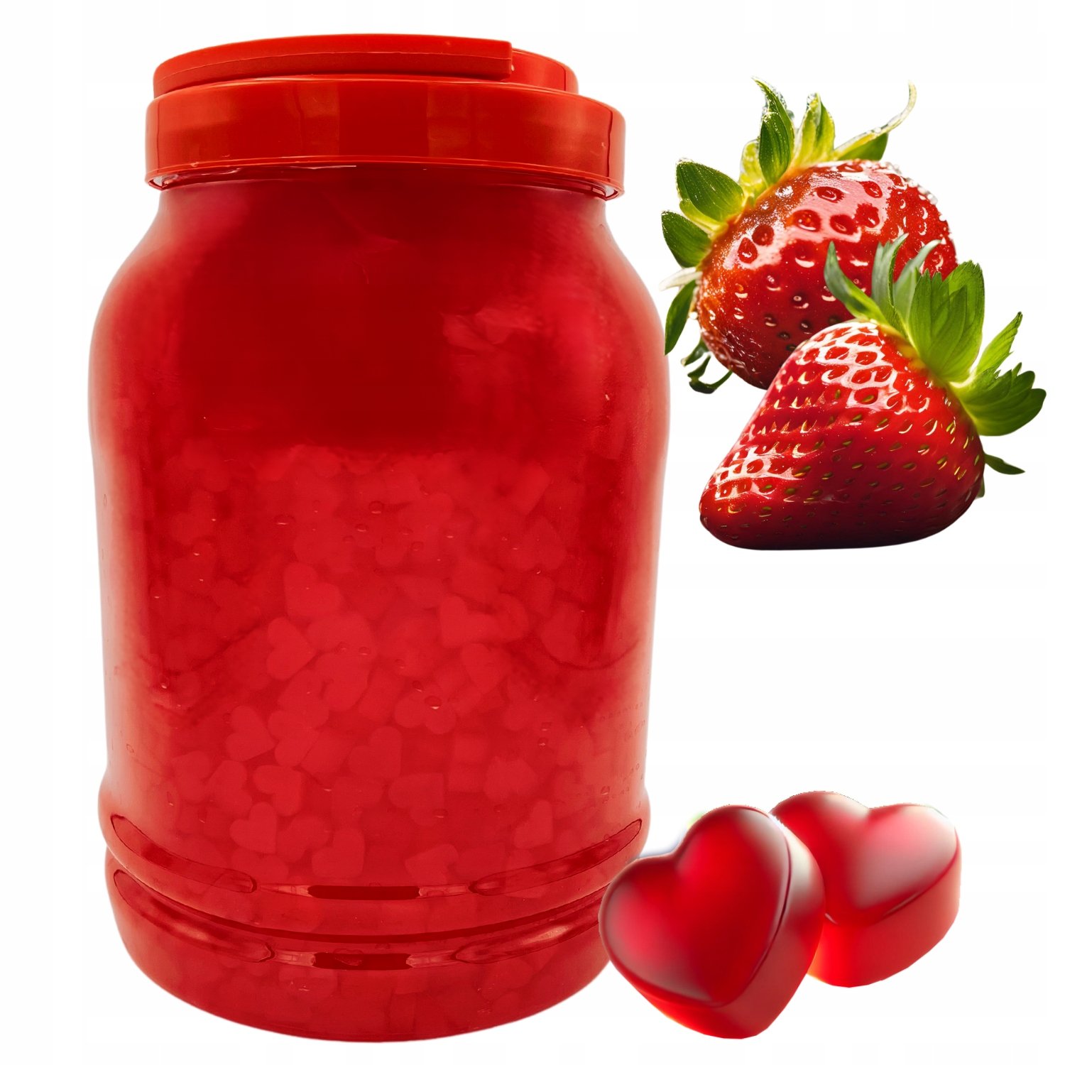 Żelki do Bubble Tea Nata de Coco Serca Truskawka 3,8 kg Walentynki