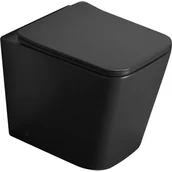 Miski WC - Mexen Cube miska wc stojąca Rimless z deską wolnoopadającą slim, duroplast, czarna mat - 32924085 - miniaturka - grafika 1