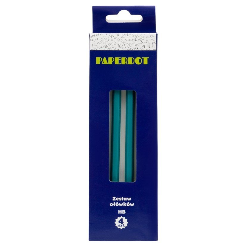 Paperdot, Zestaw Ołówków Z Gumką, HB, 4 Sztuki