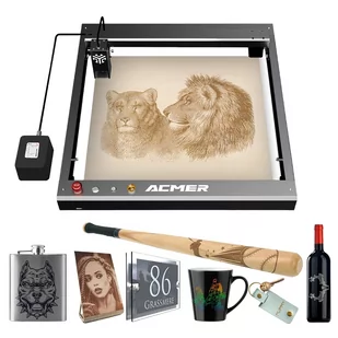 ACMER P2 10W Laser Engraver Cutter, Fixed Focus, Engraving at 30000mm/min, Ultra-silent Auto Air Assist, Pre-Assembled - Grawerowanie i akcesoria - miniaturka - grafika 1
