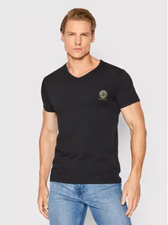 Koszulki i topy damskie - Versace T-Shirt Scollo AUU01004 Czarny Regular Fit - grafika 1
