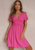 Sukienki - Fuksjowa Sukienka z Wiskozy Rukhsar - miniaturka - grafika 1
