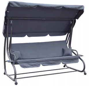 HUŚTAWKA OGRODOWA 2w1 Leżanka 3-4 osobowa 214cm x 168 cm x 114 cm POPIEL - Huśtawki - miniaturka - grafika 1